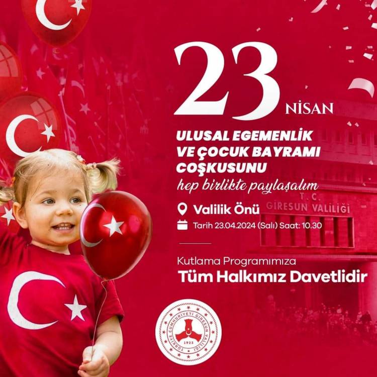 "Giresun'da 23 Nisan Ulusal Egemenlik ve Çocuk Bayramı Coşkusu"